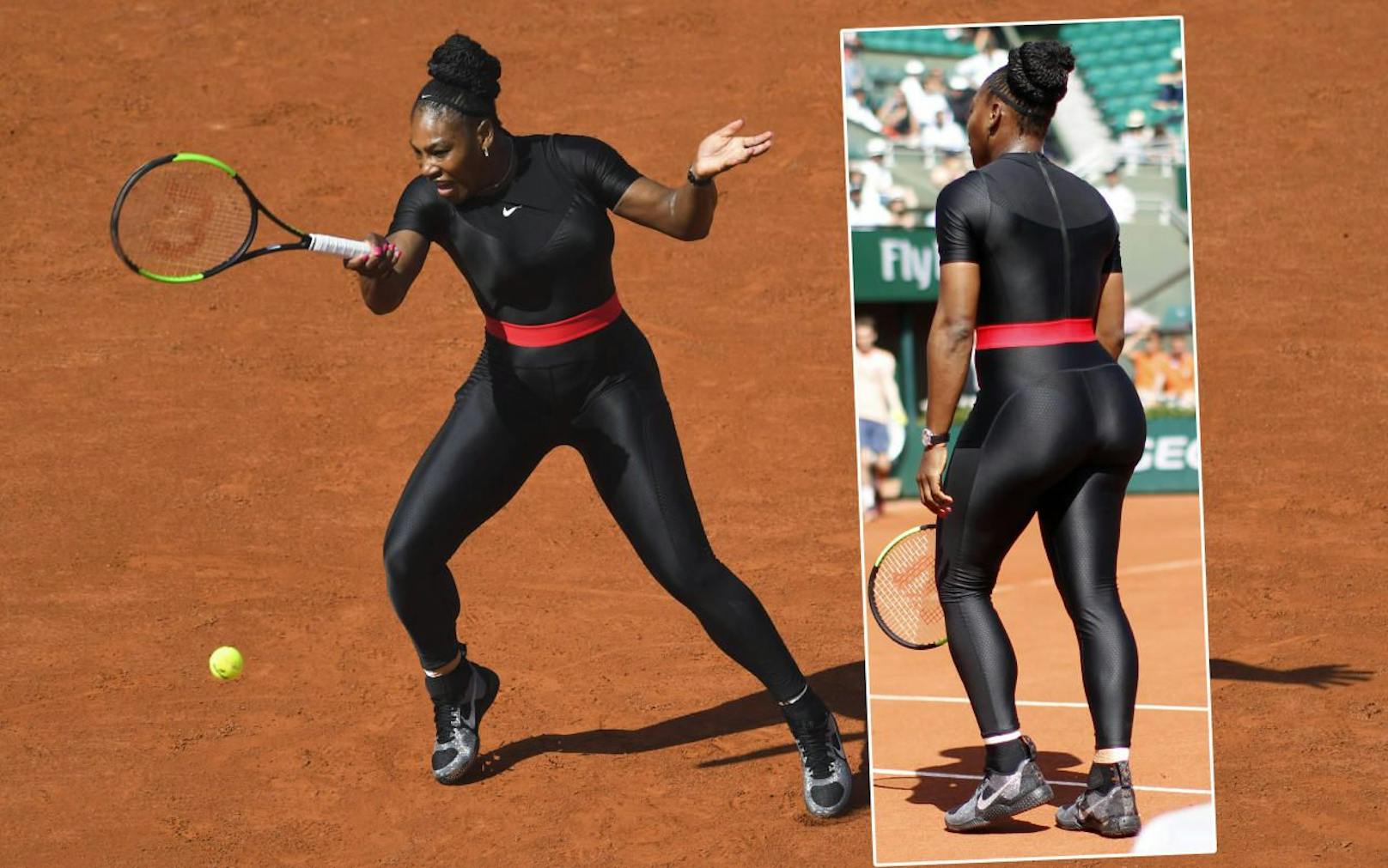 Serena Williams im eigenwilligen &quot;Neopren-Anzug&quot;.