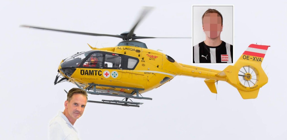 Der Kicker wurde mit dem Hubschrauber ins Krankenhaus geflogen. 