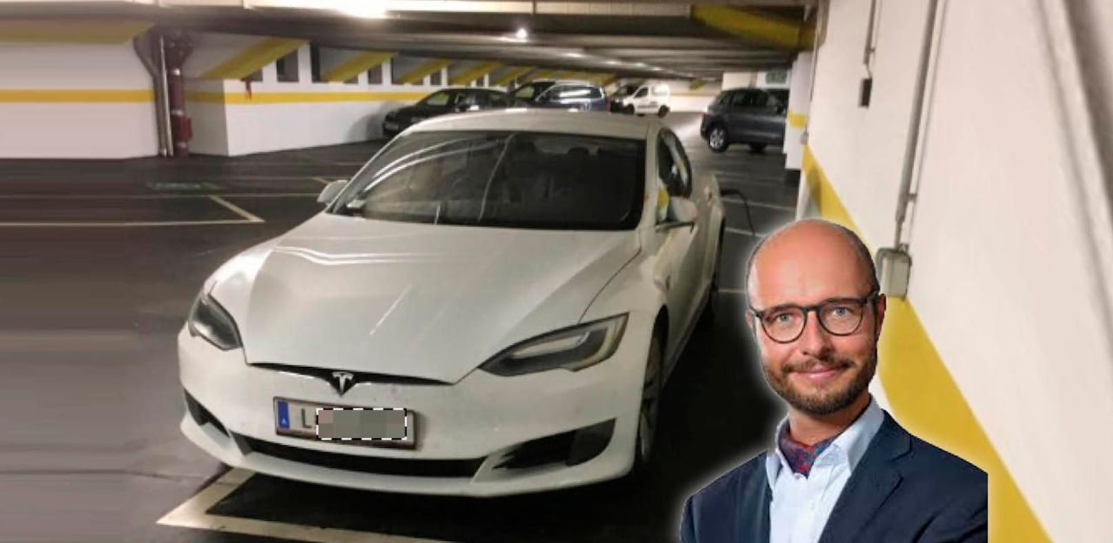 Vize-Bürgermeister Detlef Wimmer (FPÖ) fährt mit seinem privaten Tesla, statt mit dem Dienstauto.