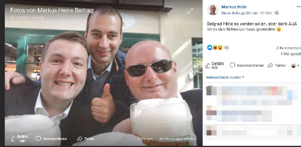 Vize-Bürgermeister Markus Hein (re.) nahm die Verspätung gelassen, ging auf ein Bier ins Schweizerhaus.