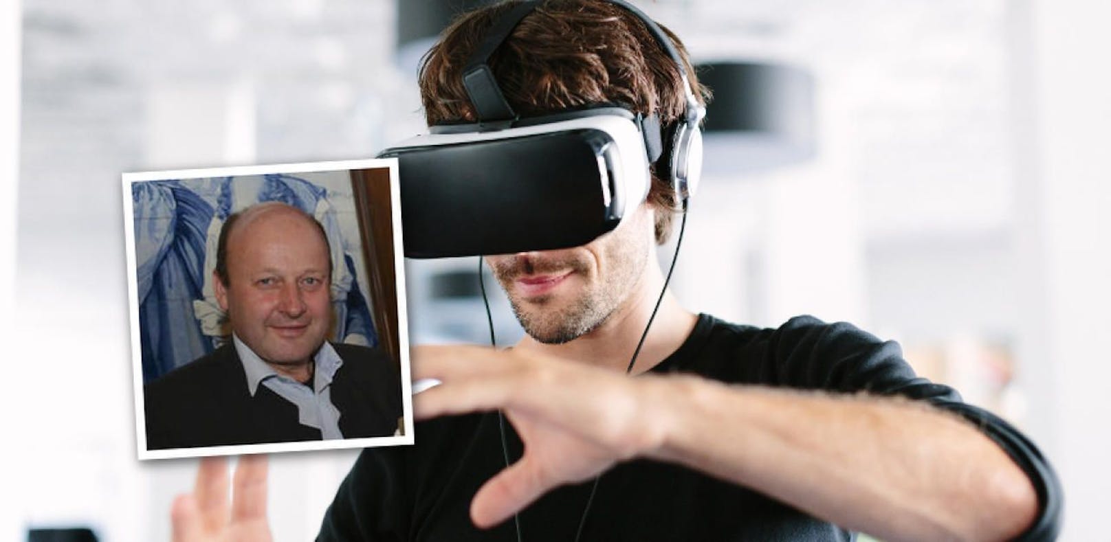 Aigner (kl. Foto) setzt auf VR-Brillen als Entscheidungshilfe.