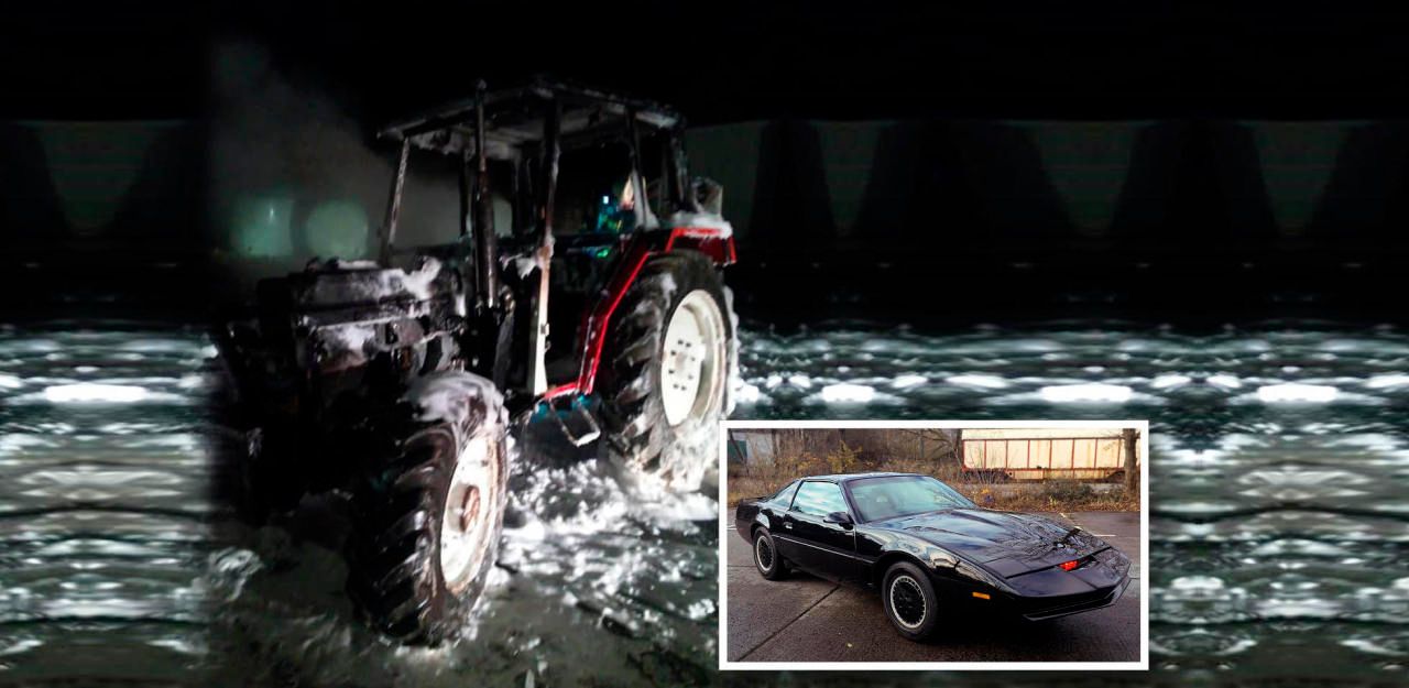 Heute.at - Traktor wollte K.I.T.T. sein, fuhr selbst aus der Ga...