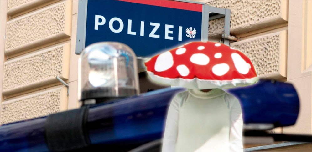 Der Mann trug beim Überfall eine rote Kappe und einen weißen Pullover.