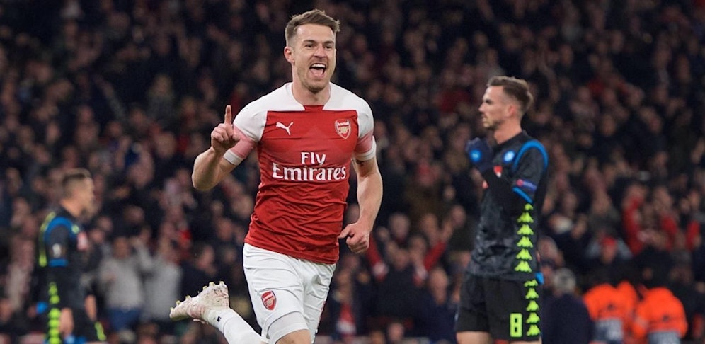 Aaron Ramsey jubelt gegen Napoli