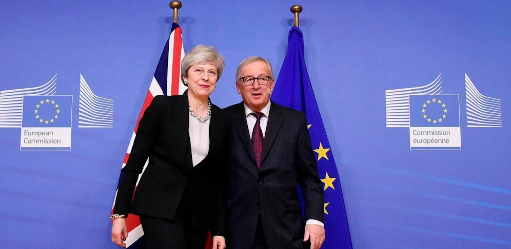 EU-Kommissionspräsident Jean-Claude Juncker mit der britischen Premierministerin Theresa May. 