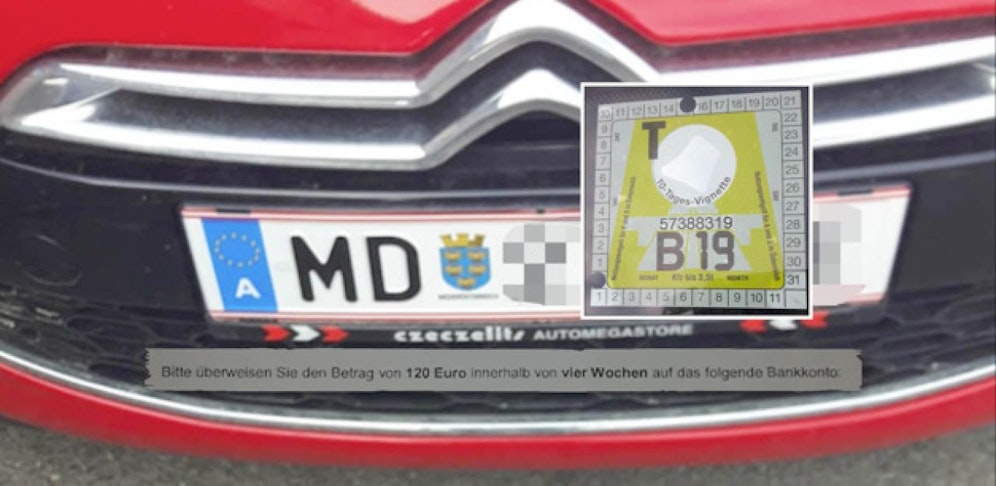 Die 10-Tagesvignette wurde am 15. Dezember gestanzt, für die Fahrt am 25. Dezember muss Frau nun 120 Euro Strafe zahlen.