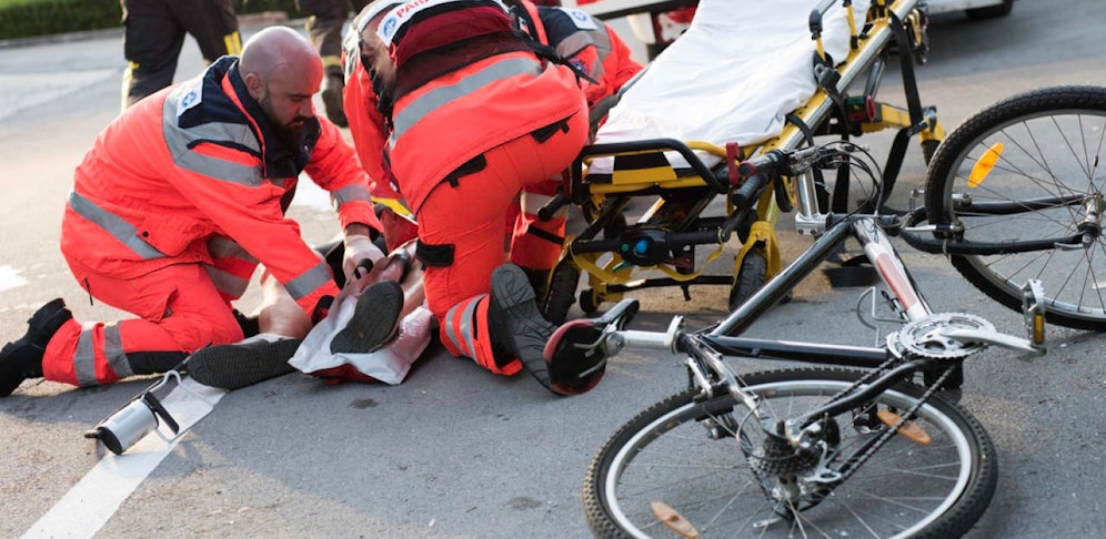 Symbolfoto eines Fahrradunfalls.