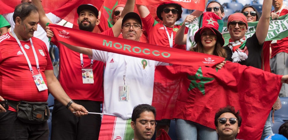Marokkanische Fans bei der WM in Russland ? drei setzten sich nach Finnland ab