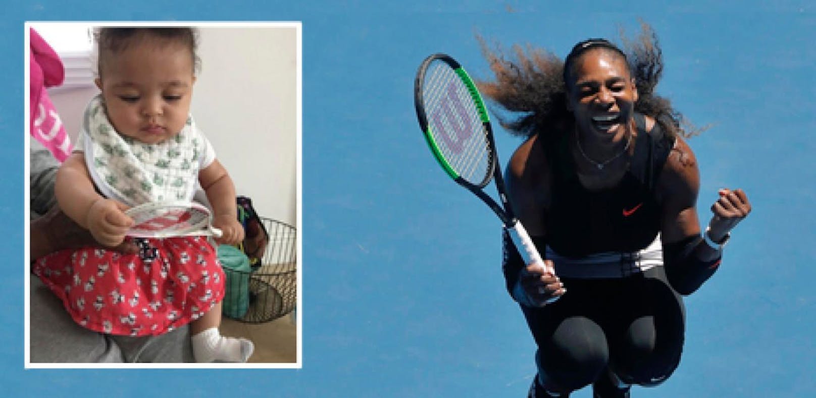 Serenas Tochter entzückt mit ihrem ersten Racket