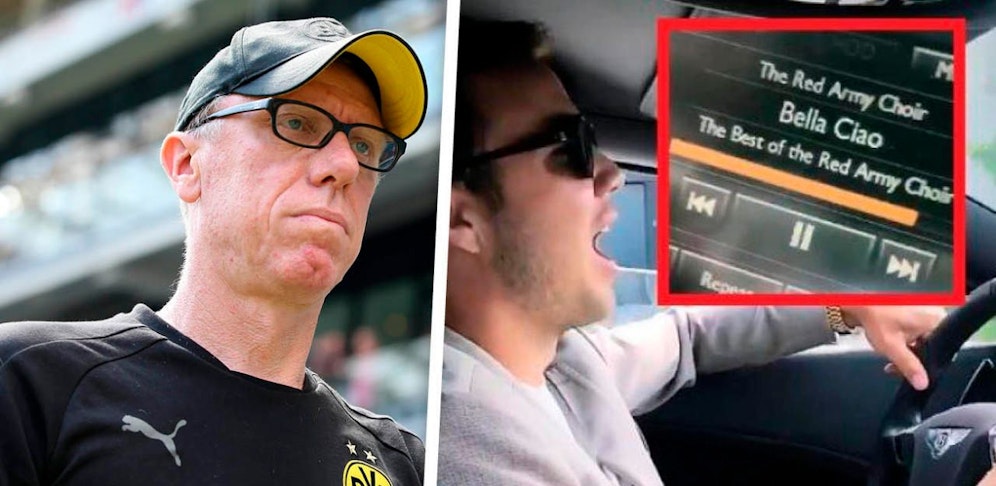 Peter Stöger muss Borussia Dortmund verlassen - und Mario Götze schmettert lautstark und gut gelaunt "Ciao Bella". 