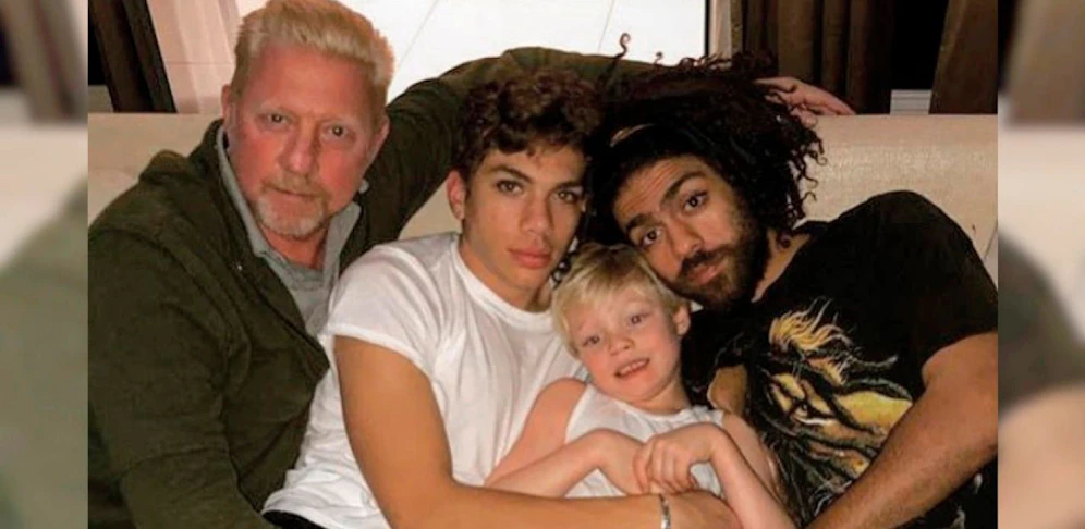 Boris Becker und seine "Jungs" Elias (18), Amadeus (7) und Noah (23). 