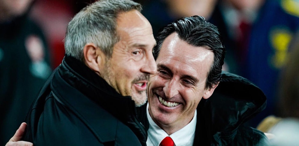 Adi Hütter und Unai Emery. Nie Niederlage gegen den Österreicher war Emerys letztes Spiel als Arsenal-Trainer.