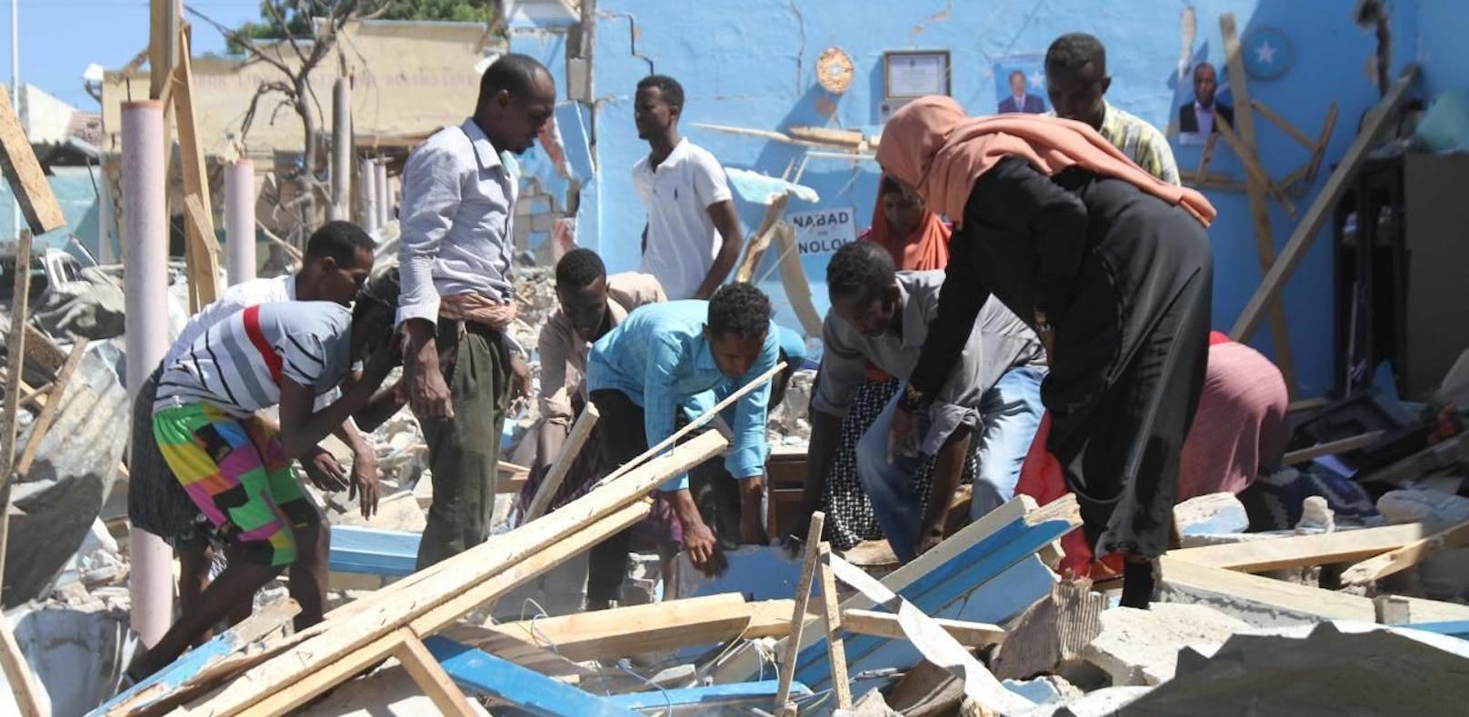 Am 20. Juni 2017 starben zehn Menschen bei Selbstmordanschlag der al-Shabaab-Miliz in Mogadischu. Archivbild
