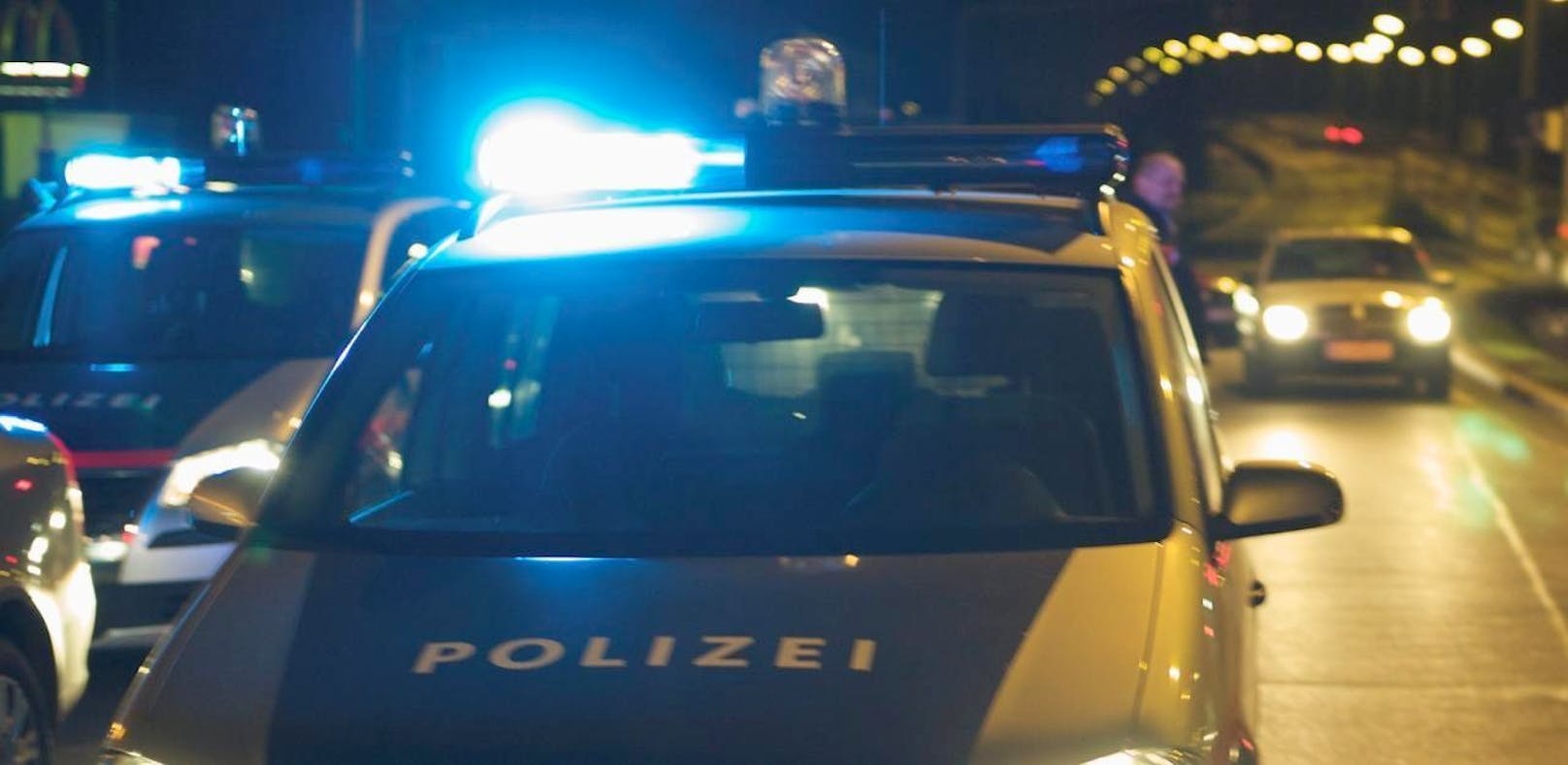 Nächtlicher Polizeieinsatz in Wien.