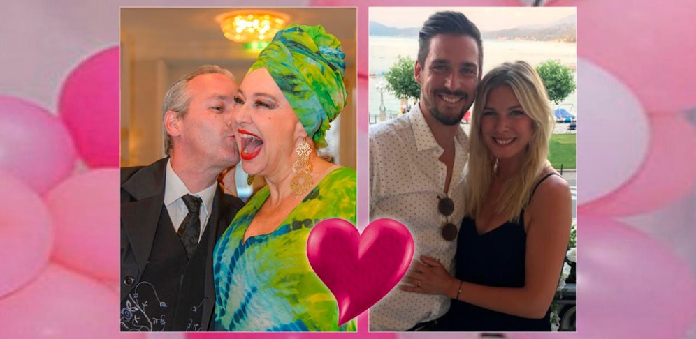 Die frisch verlobten Paare im Liebestalk: Andrea Buday & Ernst Georg Berger; Andreas Moravec & Tanja