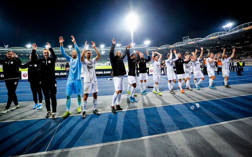 Der LASK jubelt über den 4:1-Kantersieg. 