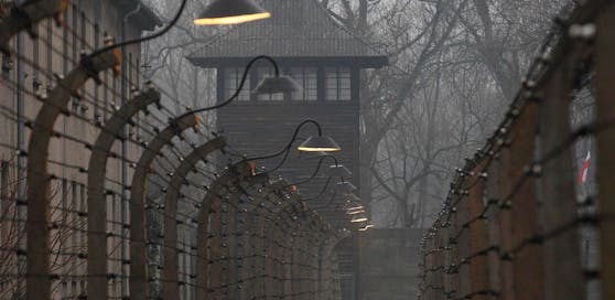 Der Stracheldrahtzaun des ehemaligen NS-Vernichtungslagers Auschwitz in Polen.