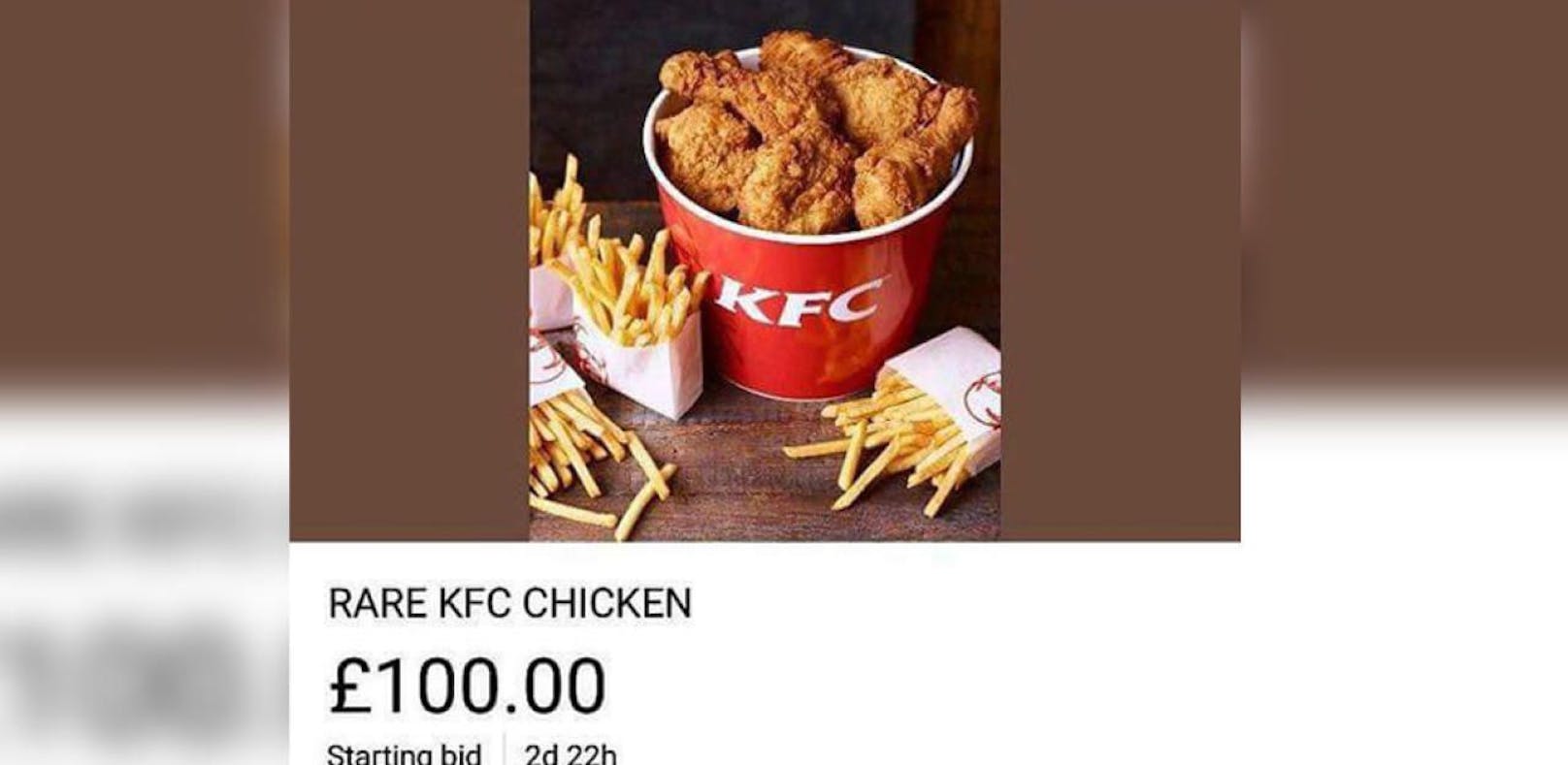 KFC hat Lieferprobleme. Das nutzen auf Ebay manche User ordentlich aus.