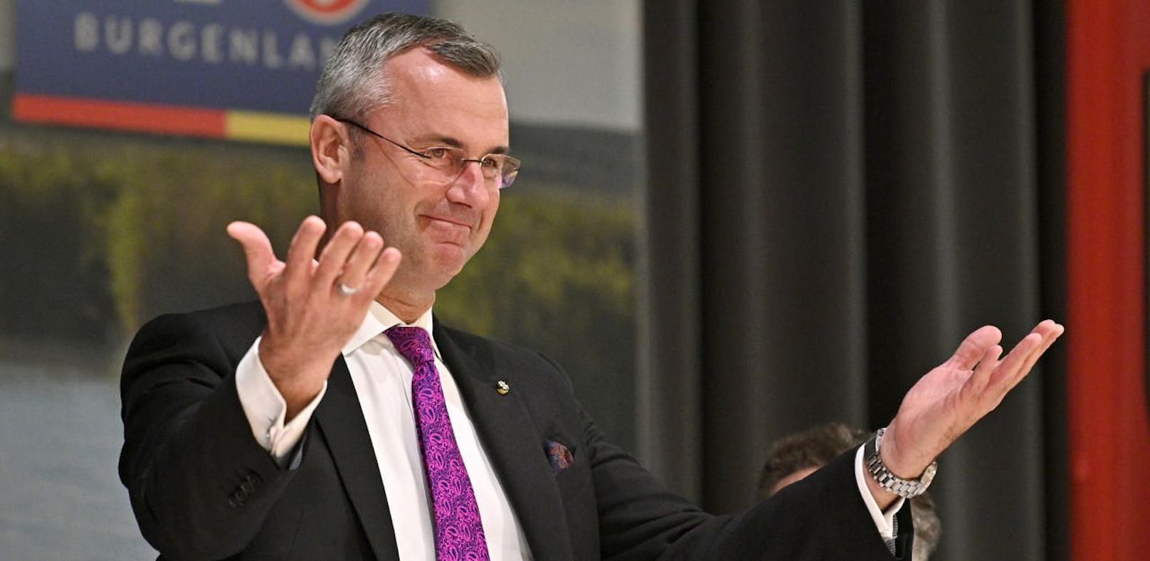 FPÖ-Bundesparteichef Norbert Hofer bei seiner Wahl zum Landesparteiobmann im Burgenland.