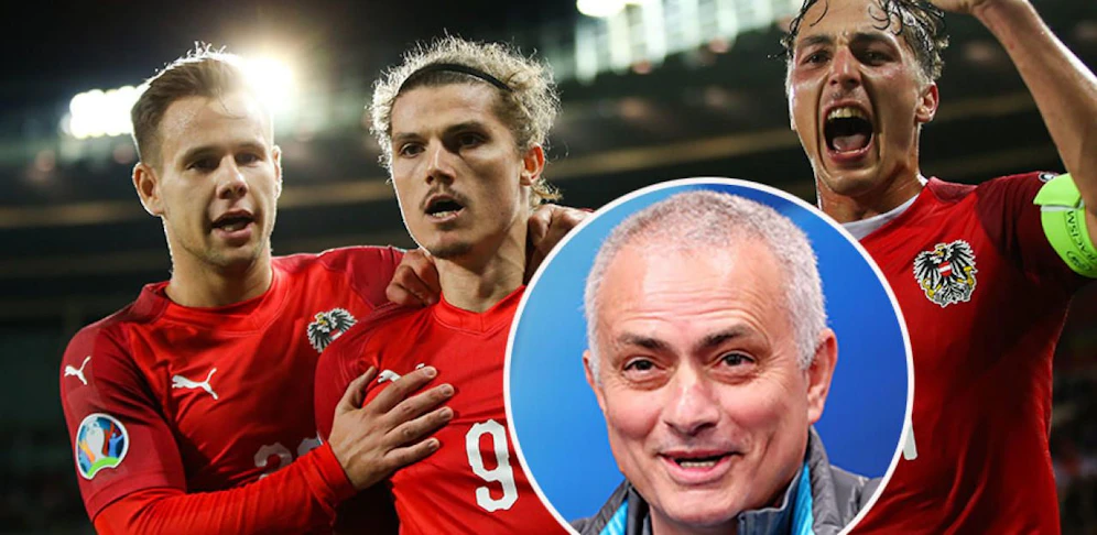 Tottenham-Trainer Jose Mourinho gilt als großer Fan von Österreichs Team-Stürmer Marcel Sabitzer (m.). 