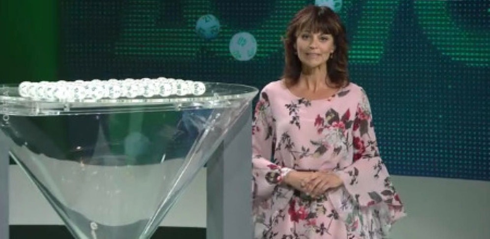 Evelyn Vysher bei der Lottoziehung am Sonntag.