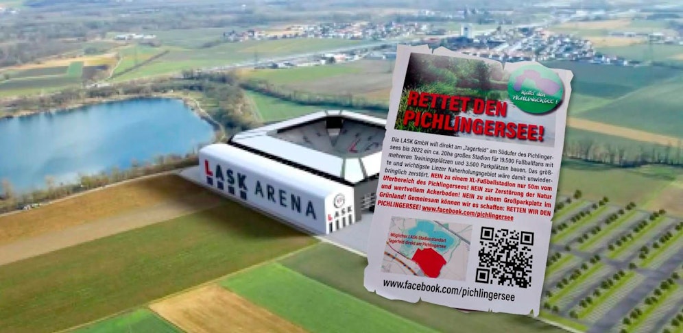 Die Initative "Rettet den Pichlingersee" verteilte zahlreiche Flyer in der Stadt. 