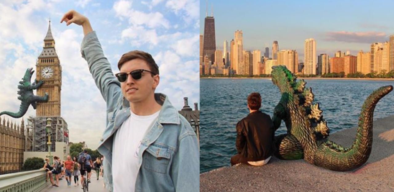 Heute.at - Dieser Mann geht ohne Godzilla nicht auf Reisen