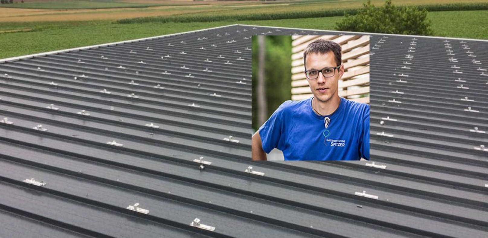 Firmenchef Thomas Spitzer; Photovoltaik-Anlage wurde von Dach gestohlen