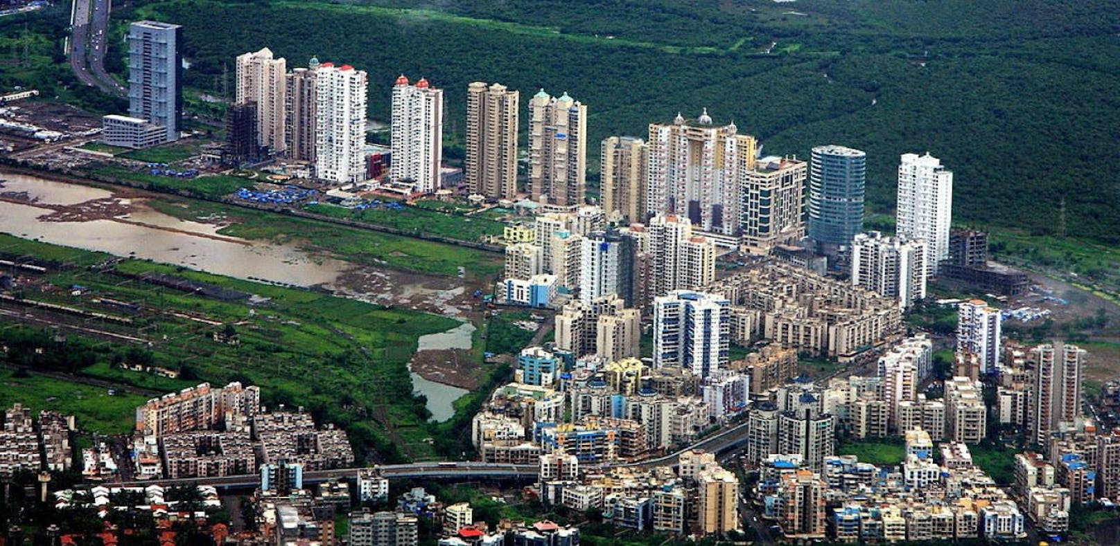 Die Skyline von Navi Mumbai im Westen Indiens.