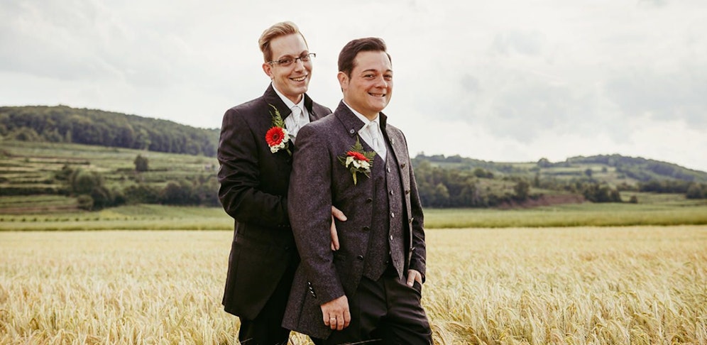 Herbert Pfeffer (re.) heiratete seinen Mathias (li.)