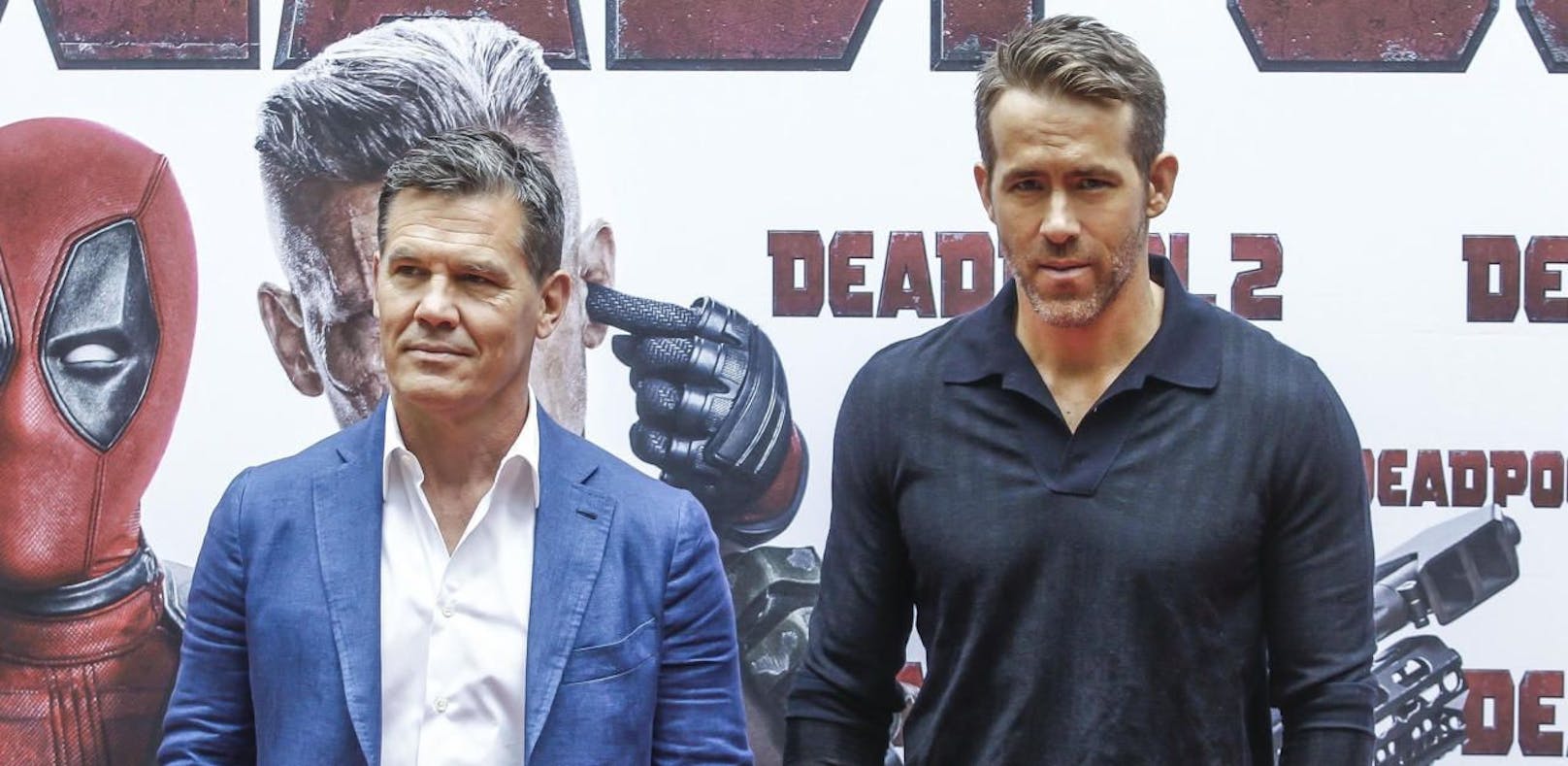 Josh Brolin (li.) und Ryan Reynolds auf ihrer Promo-Tour für &quot;Deadpool 2&quot; am 7. Mai 2018 in Madrid. 