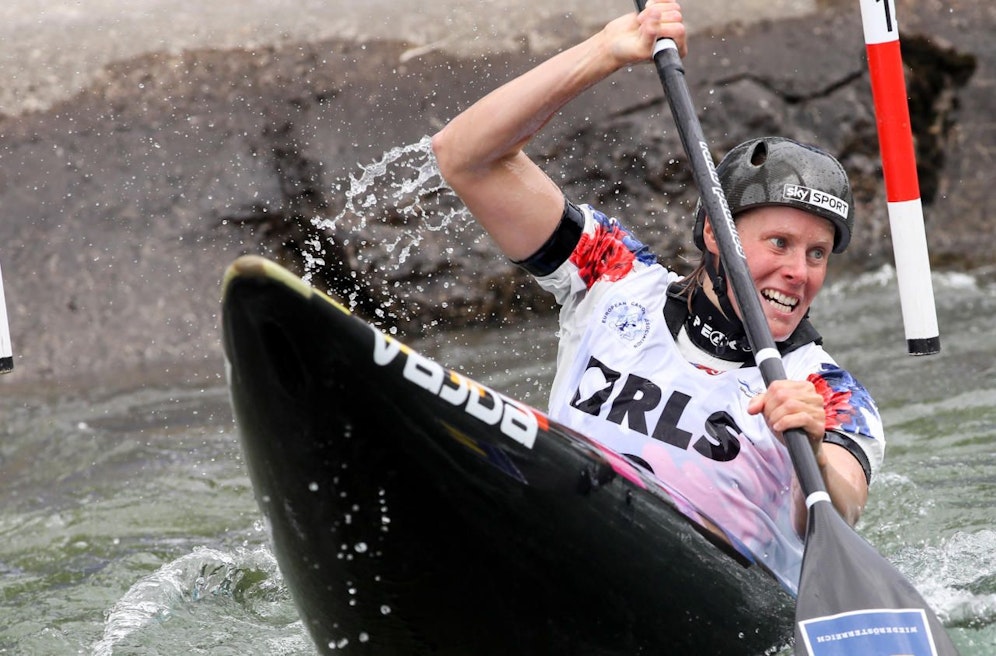 Corinna Kuhnle am Weg zu EM-Gold.