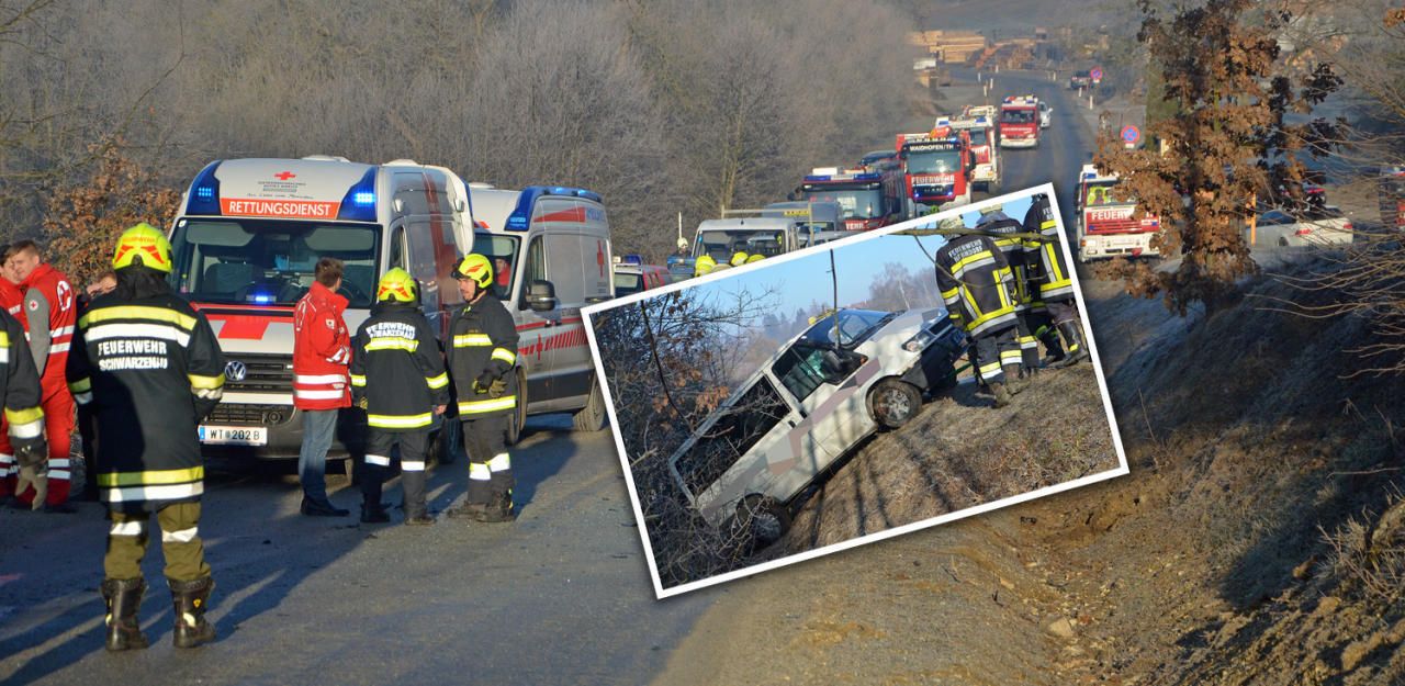 Heute.at - Zwei Verletzte bei Frontal-Unfall mit Kindergartenbus