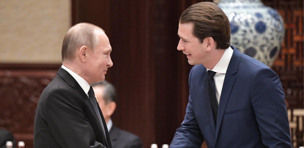 Wladimir Putin und Sebastian Kurz beim Belt and Road Forum in Peking