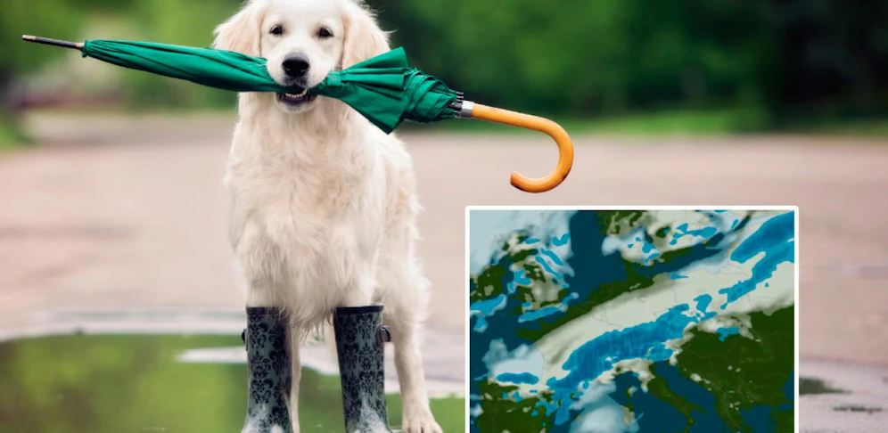 So ein Hundwetter: Von Westen her schiebt sich am Dienstagabend eine dicke Wolkenfront über Österreich