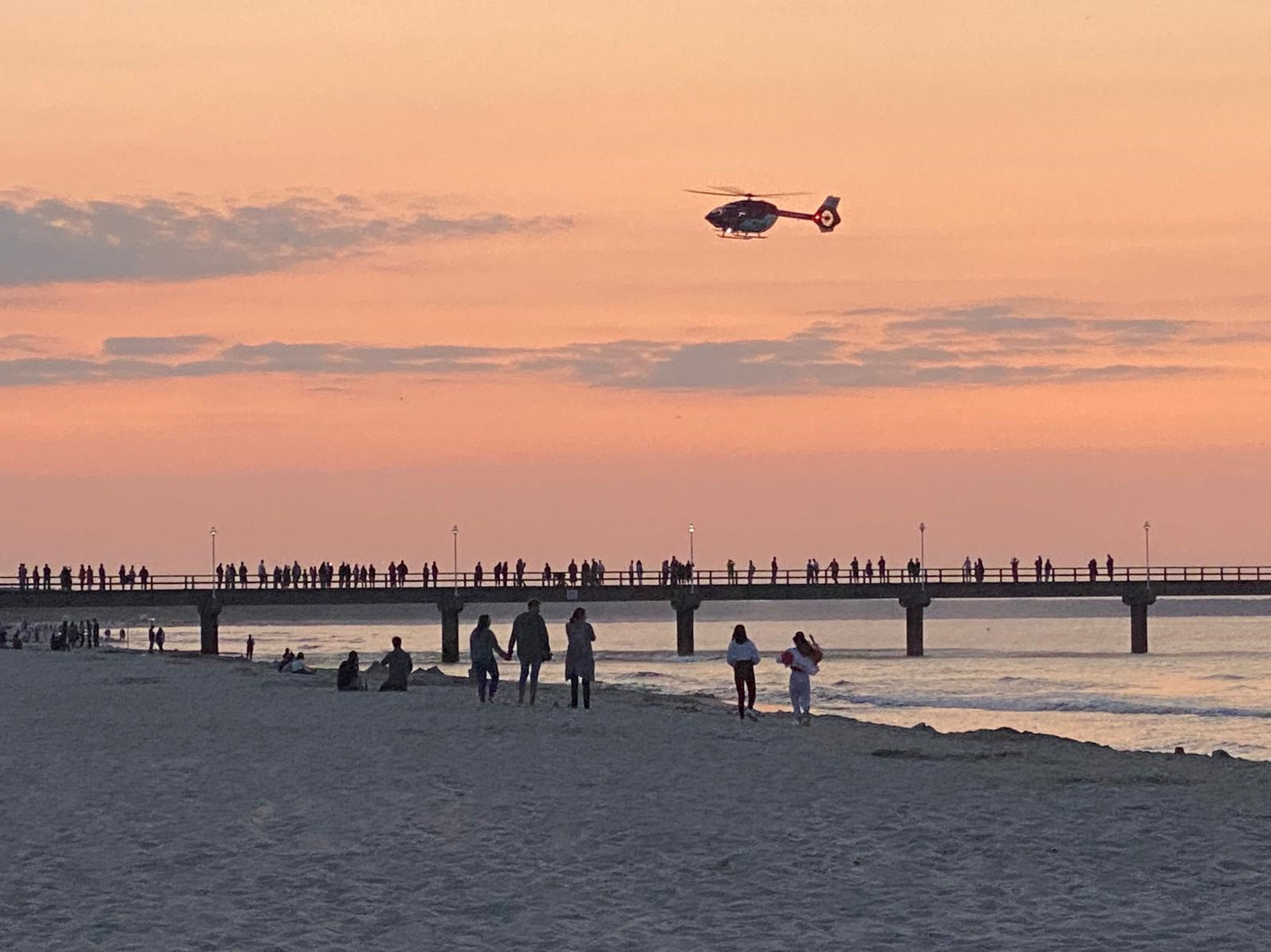 Ein Notarzthubschrauber war bei der Rettung von Mutter und Sohn in Zinnowitz im Einsatz.