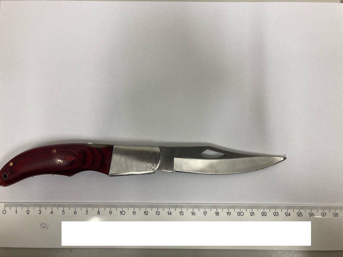 Das Klappmesser wurde sichergestellt.