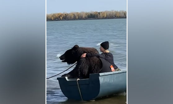 Der lebende "Teddybär" Archie und sein Frauchen Veronika Dichka verbringen gerne Zeit am Wasser.