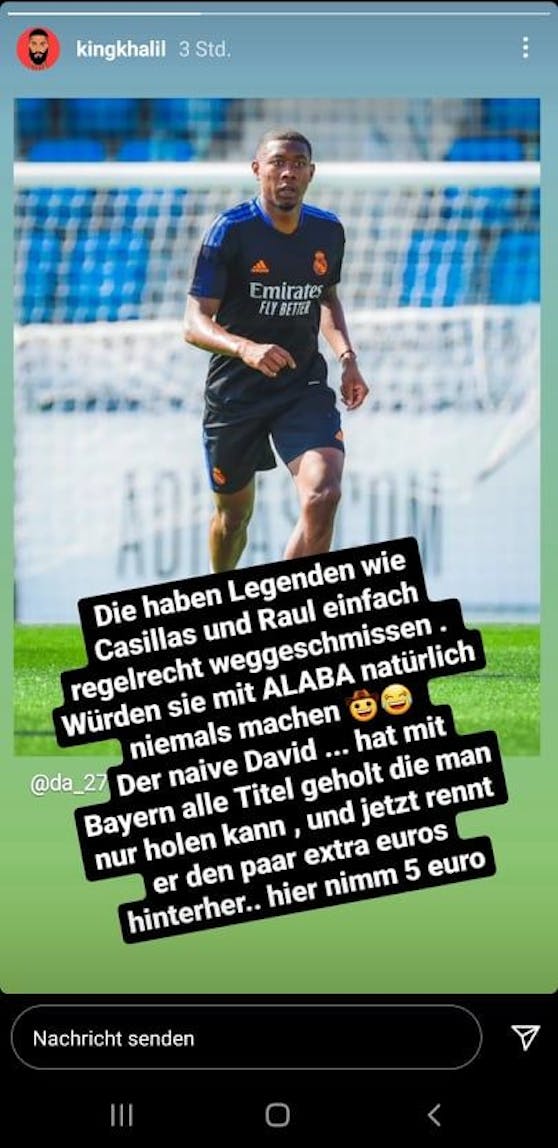 King Khalils Insta-Story.