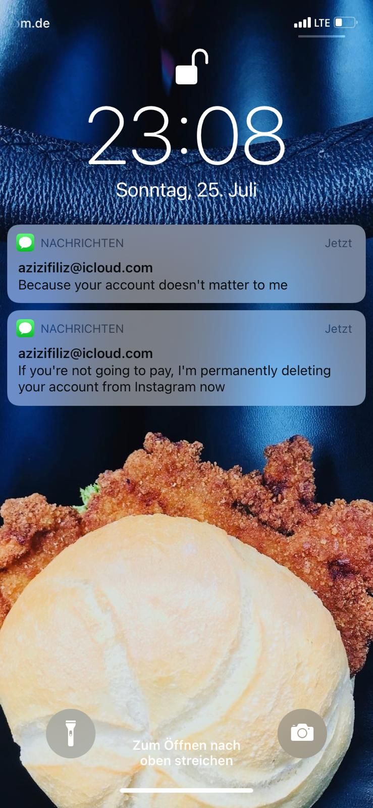 Diese Droh-SMS bekam Martina Reuter kurz nach dem Hacker-Angriff