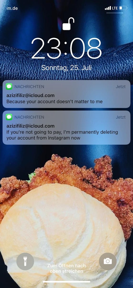 Diese Droh-SMS bekam Martina Reuter kurz nach dem Hacker-Angriff