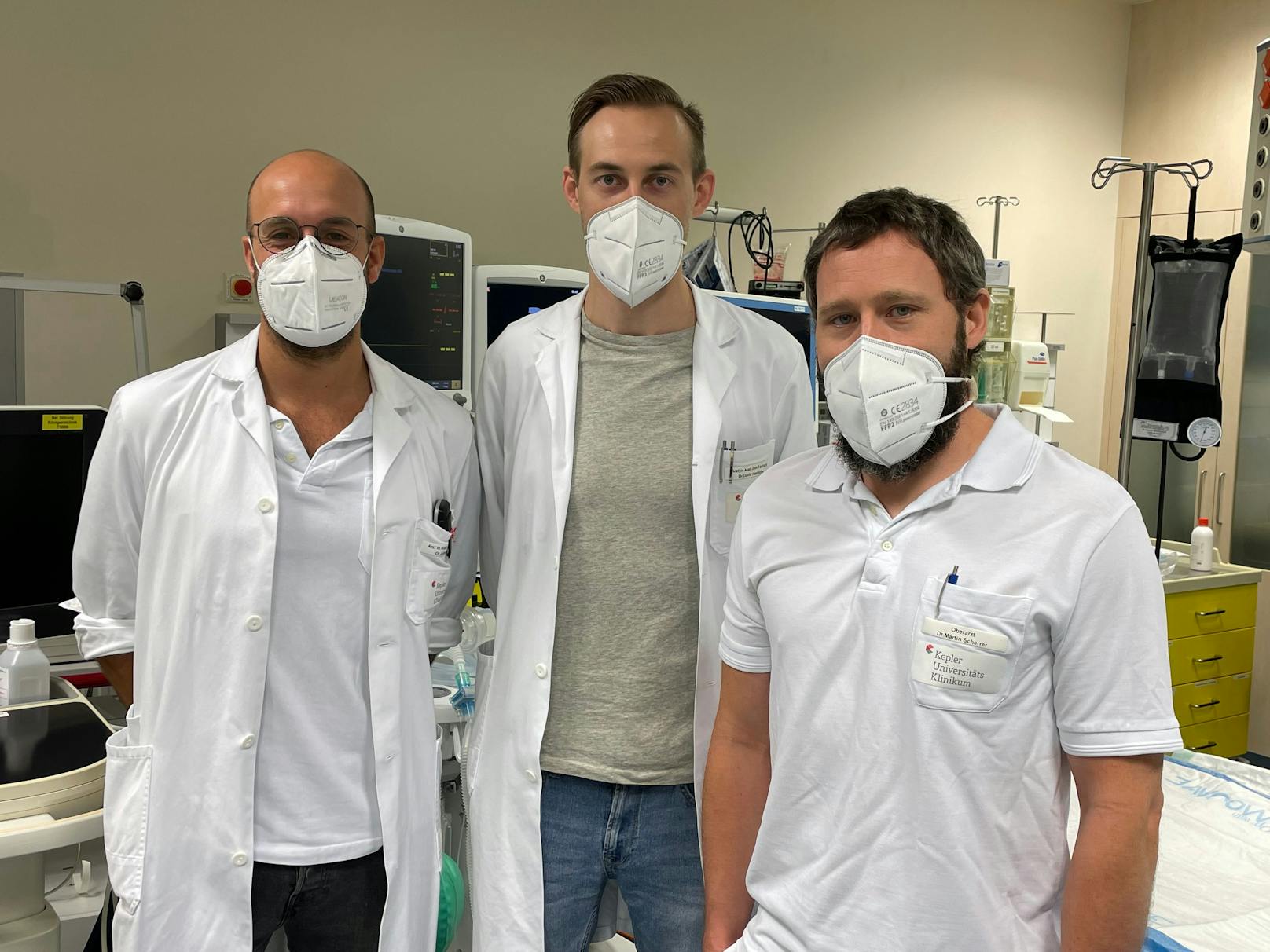 Das Chirurgen-Team am Linzer Kepler Uniklinikum: Julian Mihalic, David Haslhofer und Martin Scherrer