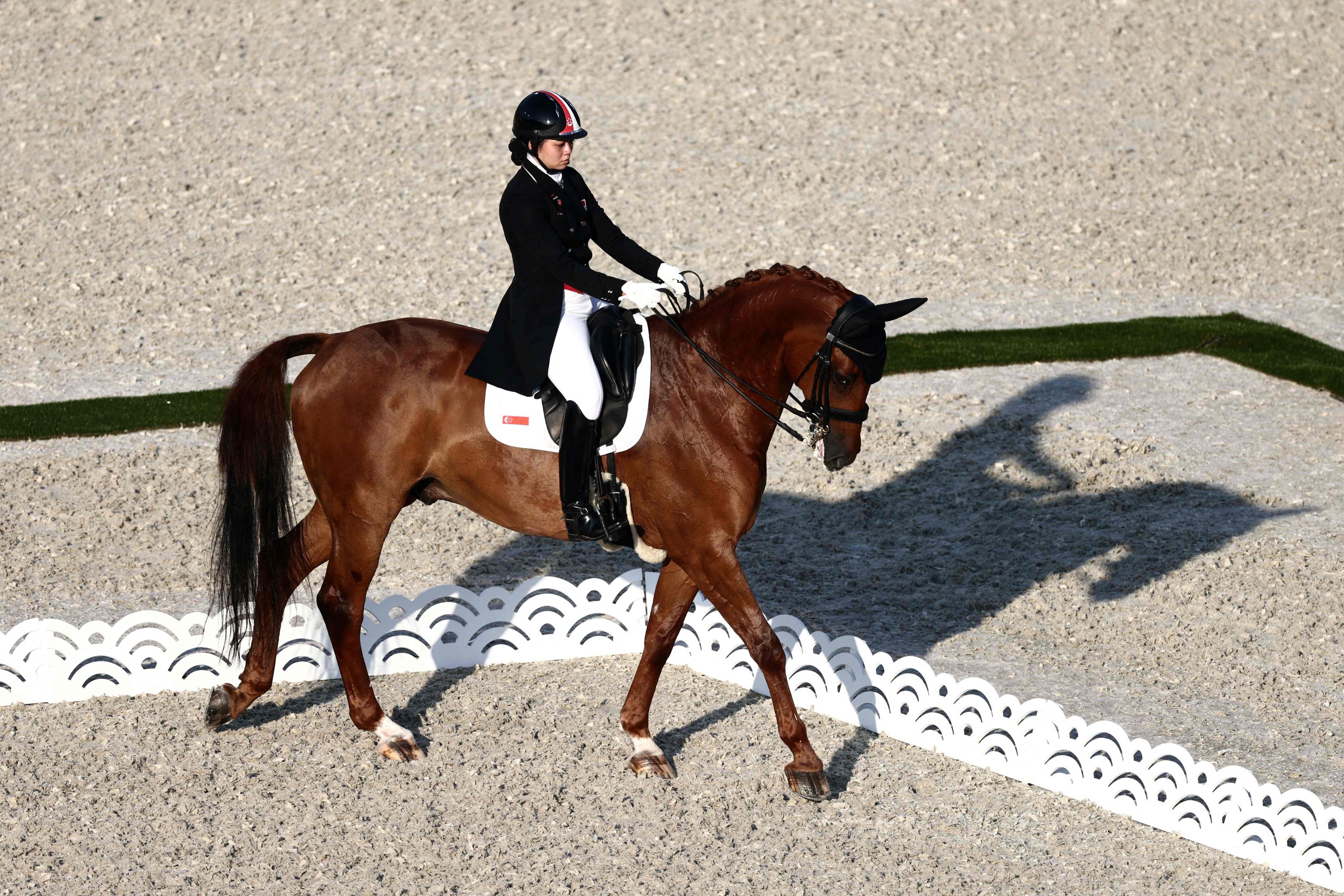 Während der Einzelqualifikation musste Caroline Chew aus Singapur abbrechen. 