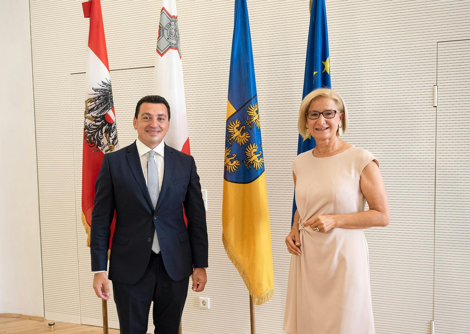 Mikl-Leitner mit dem Umweltminister aus Malta.