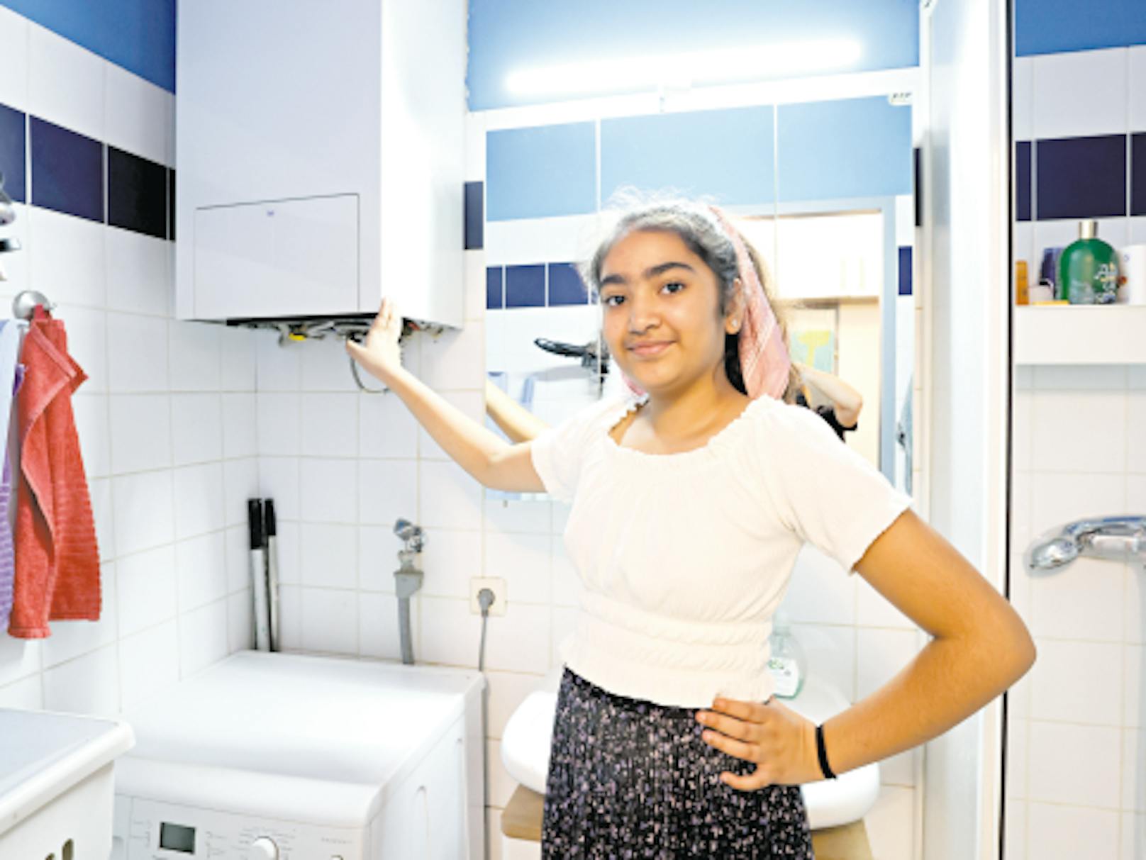 Eine defekte Gastherme vergiftete die Atemluft im Badezimmer. Die 11-jährige Kusum atmete das Giftgas Kohlenmonoxid ein und kollabierte unter der Dusche.