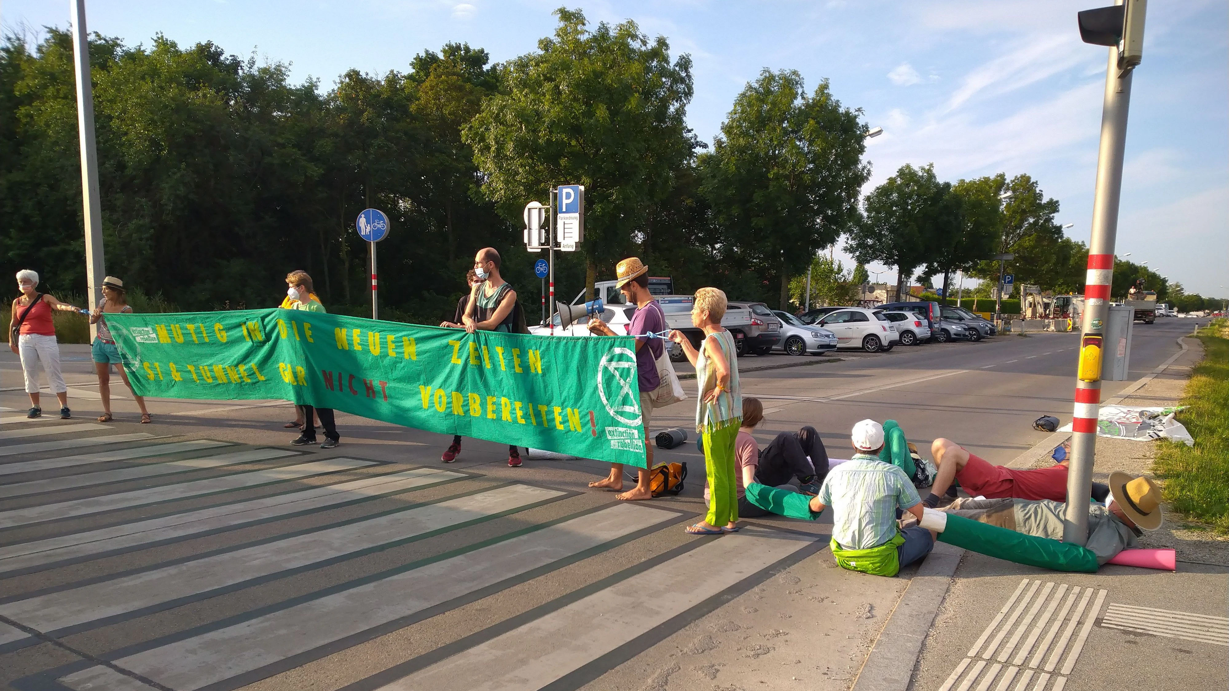 Am Mittwoch wurde ein Straßenbau in der Donaustadt blockiert