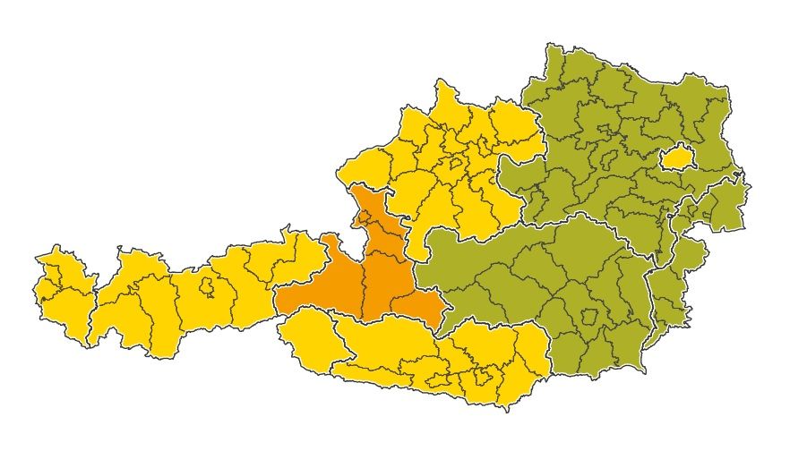 Die Corona-Ampel weist aktuell (Stand Donnerstag, 29. Juli 2021) ein Ost-/West-Gefälle auf.