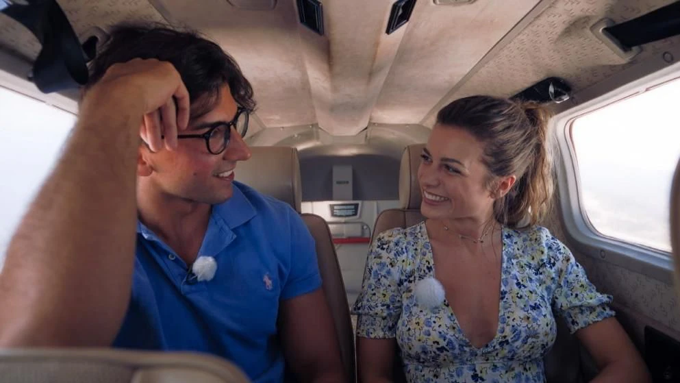 Julian und Maxime in einer Cessna.