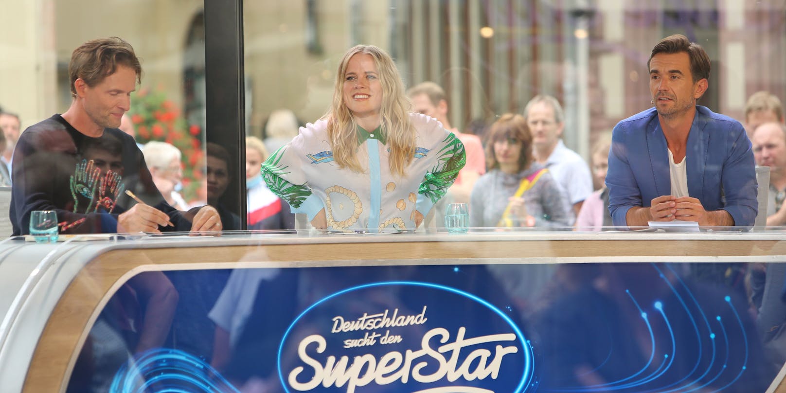 Toby Gad, Ilse DeLange und Florian Silbereisen bei ihrem ersten DSDS-Einsatz in Sachsen.