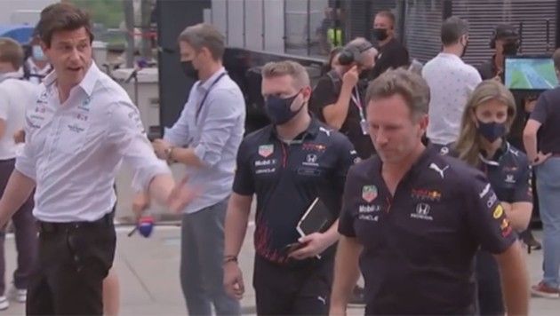 Horner (r.) verweigert Wolff den Handschlag